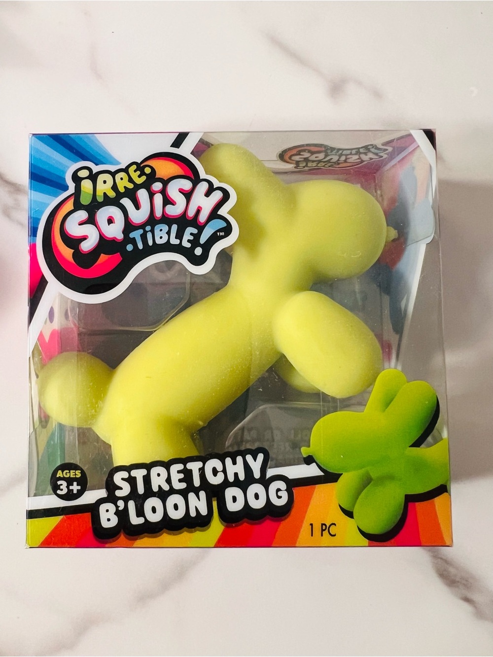 Irre Squish Tible Stretchy B'loon Dog - Neon Yellow - Balloon Dog